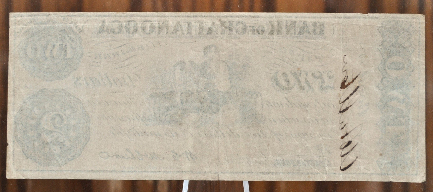 1863 Bank of Chattanooga 2 Dollar Civil War Era Banknote - Tennessee Obsolete Currency - Confederate Currency - 1863 Two Dollar TN Banknote