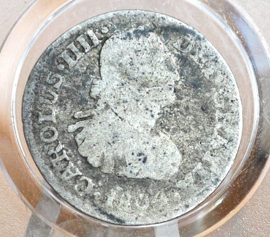 1804 Spanish 1/2 Real - Scarce Type - Spanish Silver Colonial Era Coin - Ferdinand VII - 1804 One Half Real Silver