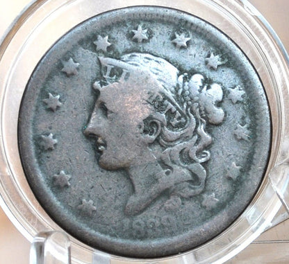 1839 Large Cent - Very Fine Details - 1839 US 1 Cent - 1839 One Cent - Matron Head Modified 1835 to 1839 Young Head