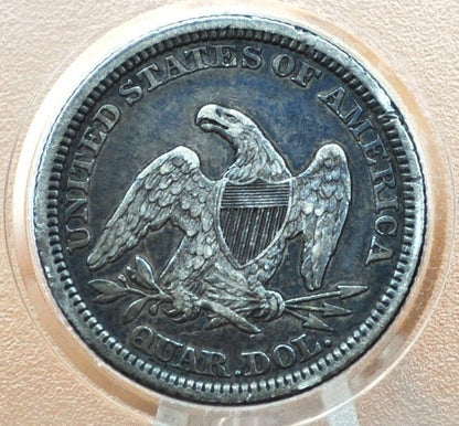 1861 Seated Liberty Quarter - XF - 1861 Silver Quarter 1861 Liberty Seated Quarter; Historic Coin Type, Great Collection Addition