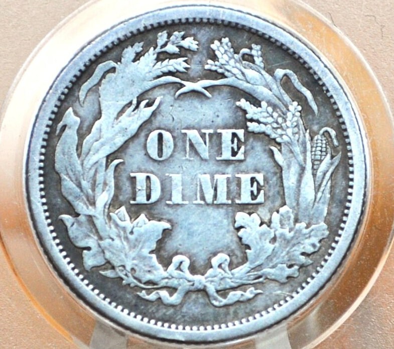 1875 Seated Liberty Dime - XF (Extremely Fine) Grade / Condition - 1875 Silver Dime / 1875 Liberty Seated Dime - US Historic Coin