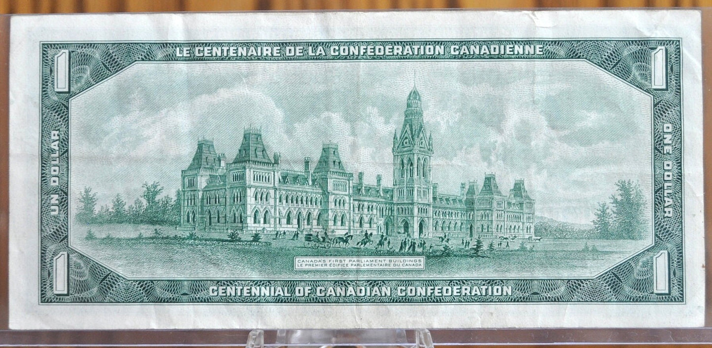 1967 Canadian 1 Dollar Banknote - XF to Uncirculated Grades / Conditions - 1967 1 Dollar Note Canada 1967 - Uncirculated