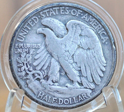 1939-S Walking Liberty Silver Half Dollar - VG-F (Very Good to Fine) Grade -San Francisco Mint- 1939S Half Dollar 1939 S Silver WLH 1939 S