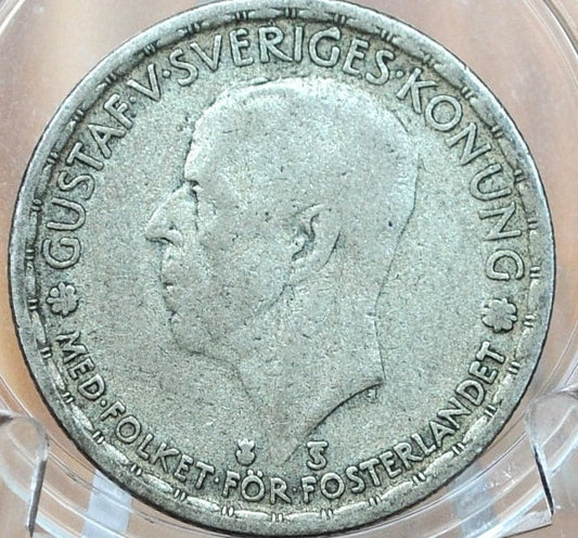 1946 1 Krona Sweden Silver - Swedish One Krona 1946- King Gustaf V 40 % Silver