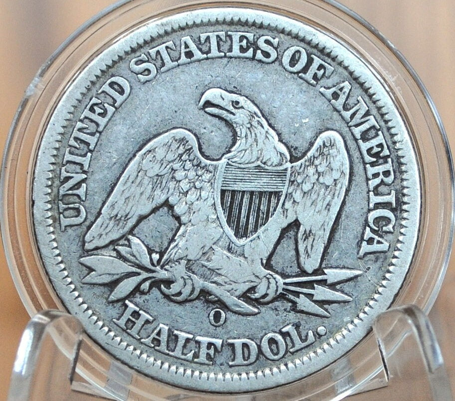 1855-O Seated Liberty Half Dollar - F+ Grade / Condition (Fine Plus) - 1855O Liberty Seated Silver Half Dollar With Arrows - Authentic