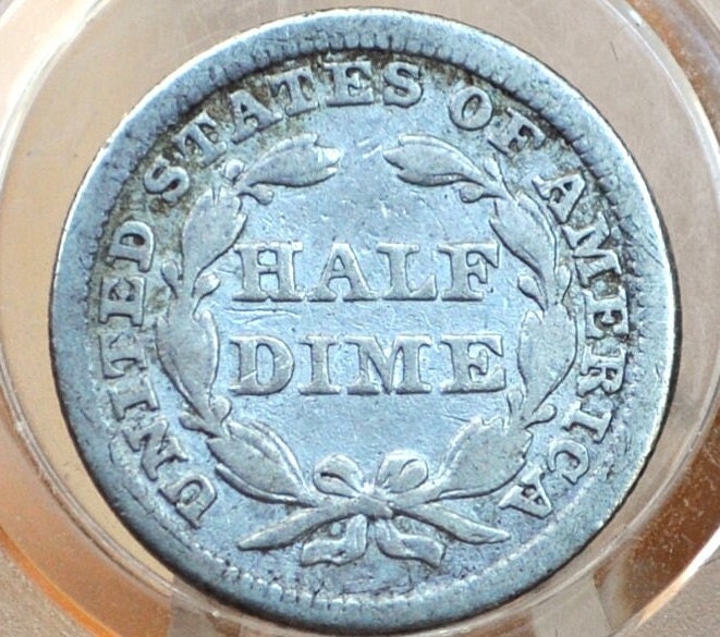 1845 Half Dime - F (Fine); Great Coin, 1845 Seated Liberty Half Dime - Early American Coin - 1845 Silver Half Dime Liberty Seated