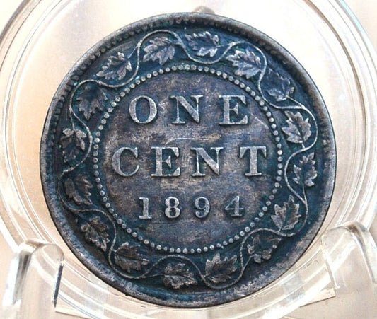 1894 Canadian Cent - XF (Extremely Fine), Great Details - 1894 Penny Canada 1 Cent 1894