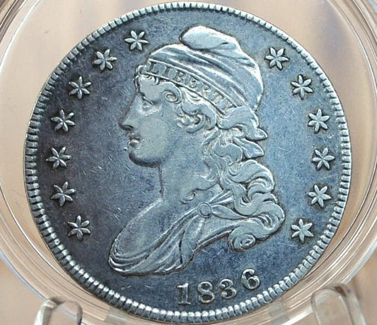 1836 Capped Bust Half Dollar - VF30+ (Very Fine Plus); Great Detail - 1836 Half Dollar US Half Dollar 1836 Early American Coin