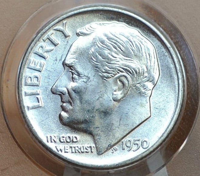 1950 Pds Roosevelt Silver Dimes - Choose Mint And Grade - Roosevelt Dime 1950 P, 1950 D Dime, 1950 S Dime - Circulated & Uncirculated Dimes