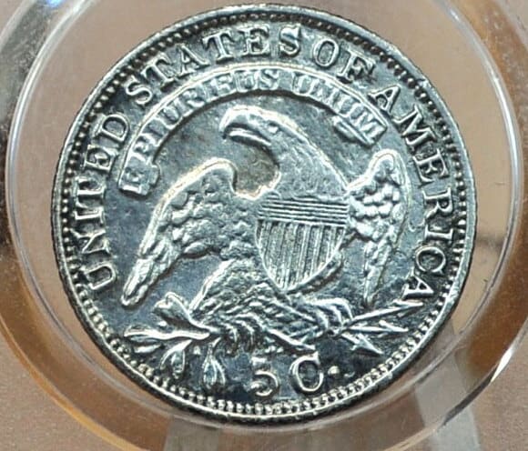 1834 Capped Bust Half Dime - AU Details, Cleaned - 1834 Silver Capped Bust 5 Cent - Early American Coin, 1834 Half Dime