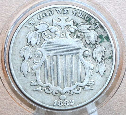 1882 Shield Nickel - VF (Very Fine) Grade / Condition - 1882 Nickel - Shield Type Nickel 1800's - Shield Nickels