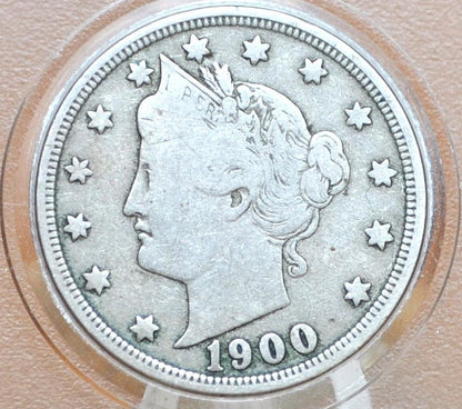 1900 Liberty Head Nickel - Choose by Grade / Condition - V Nickel 1900 - Barber Design - Old, Collectible US Coin