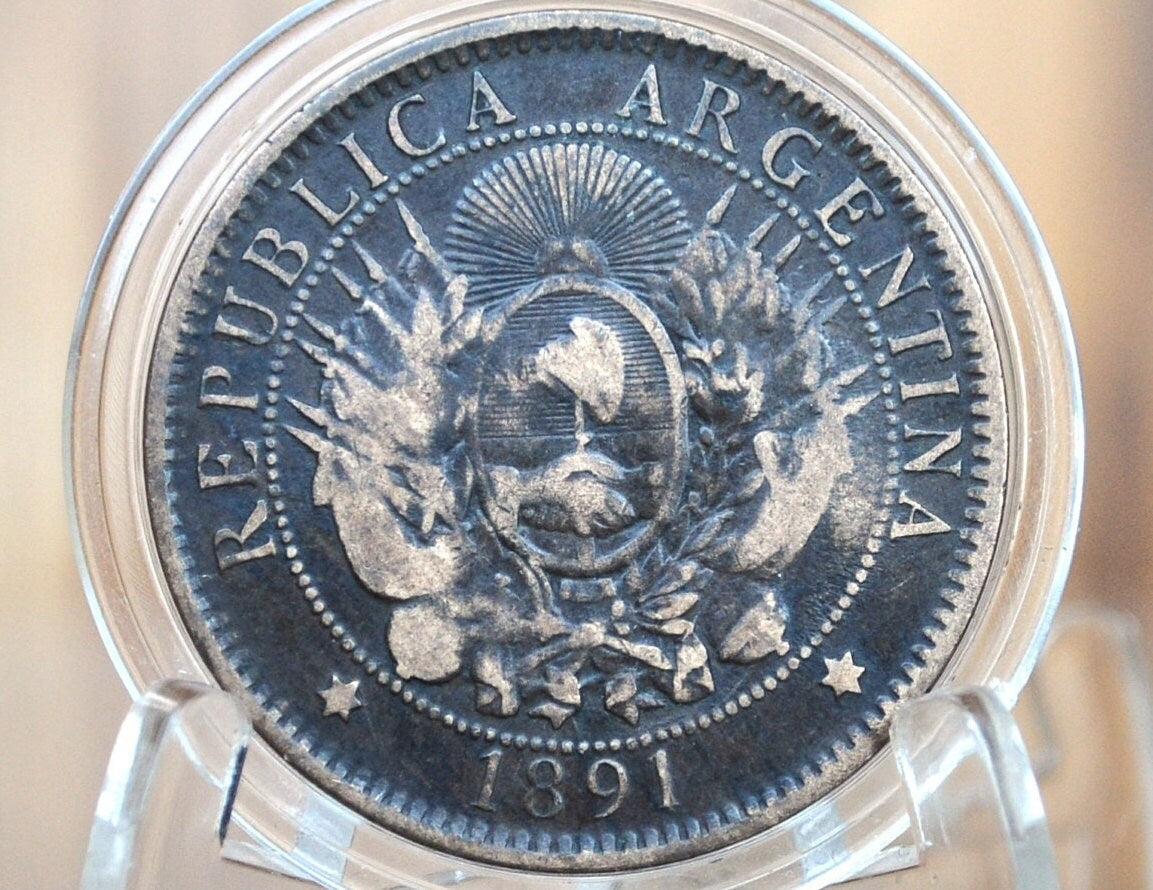 1891 Republic of Argentina Libertas Dos Centavos