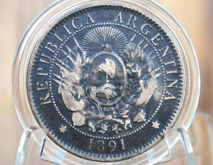 1891 Republic of Argentina Libertas Dos Centavos