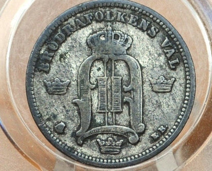 1896 Swedish 10 Ore Coin - VF - 1896 Sweden Ten Ore, Great for Birthdays, Jewelry, Collections