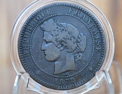 1872 French 10 Centimes Ceres Coin - Great Condition - 10 Centimes 1872A