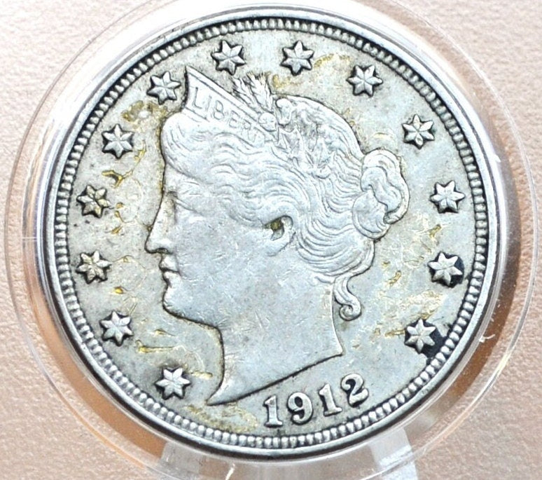 1912 Liberty Head Nickel 1912 V Nickel - VG (Very Good) - Liberty Nickel - Barber Design - 1912 Nickel - Collectible, Great for Jewelry