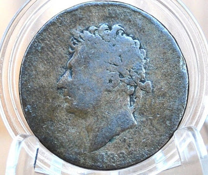 Very Rare 1825 Great Britain Half Penny - AG - UK Halfpenny 1825 - King George III - British 1/2 Penny 1825