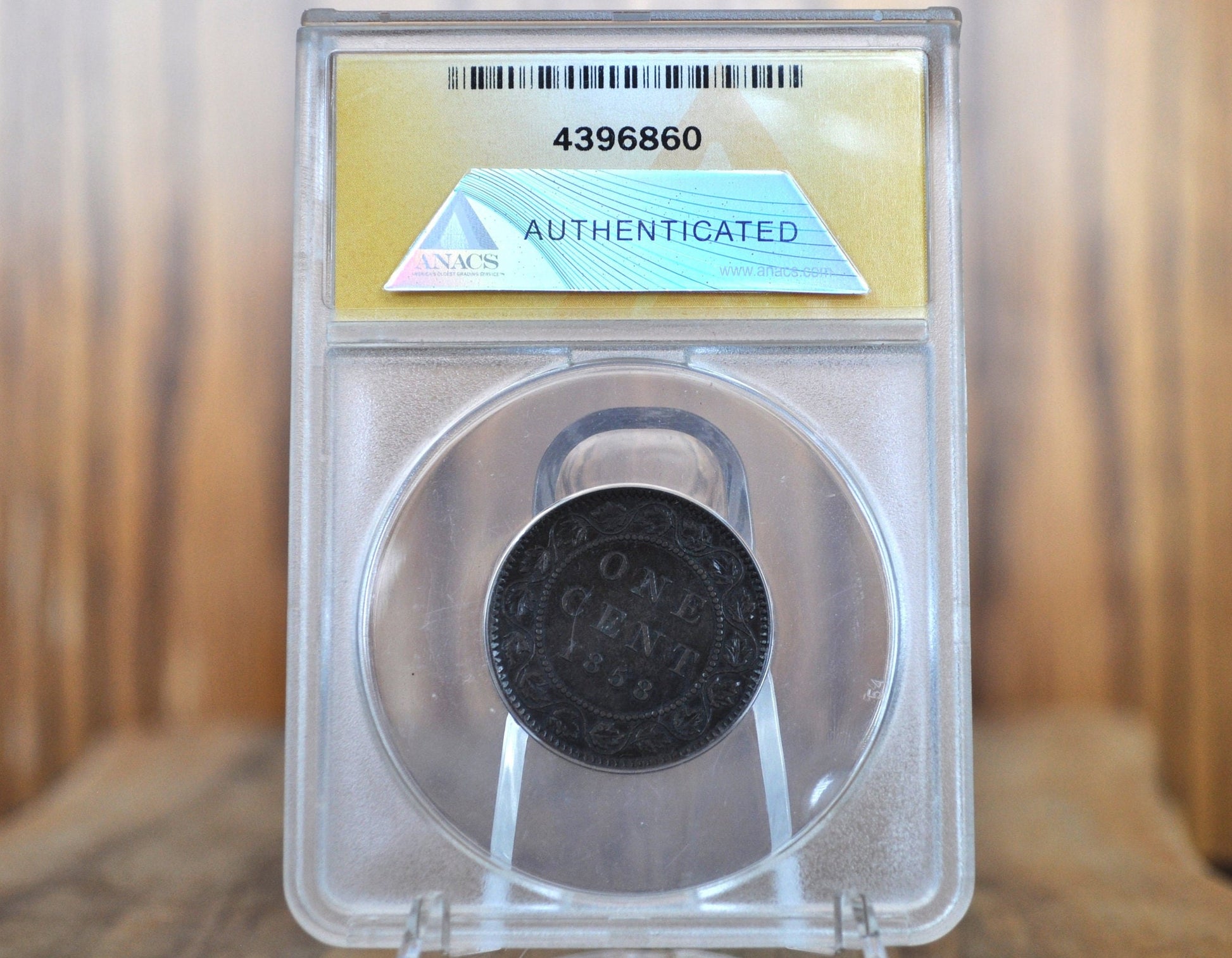 1858 Canadian Cent XF45 Grade, ANACS Certified - 1858 Canada One Cent - 1858 1 Penny Canada - Rare Date, High Grade, Canada Key Date Penny