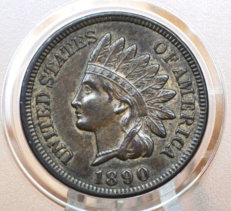 1890 Indian Head Penny - Good Date - G-VG (Good to Very Good) Grade / Condition - Indian Head Cent 1890