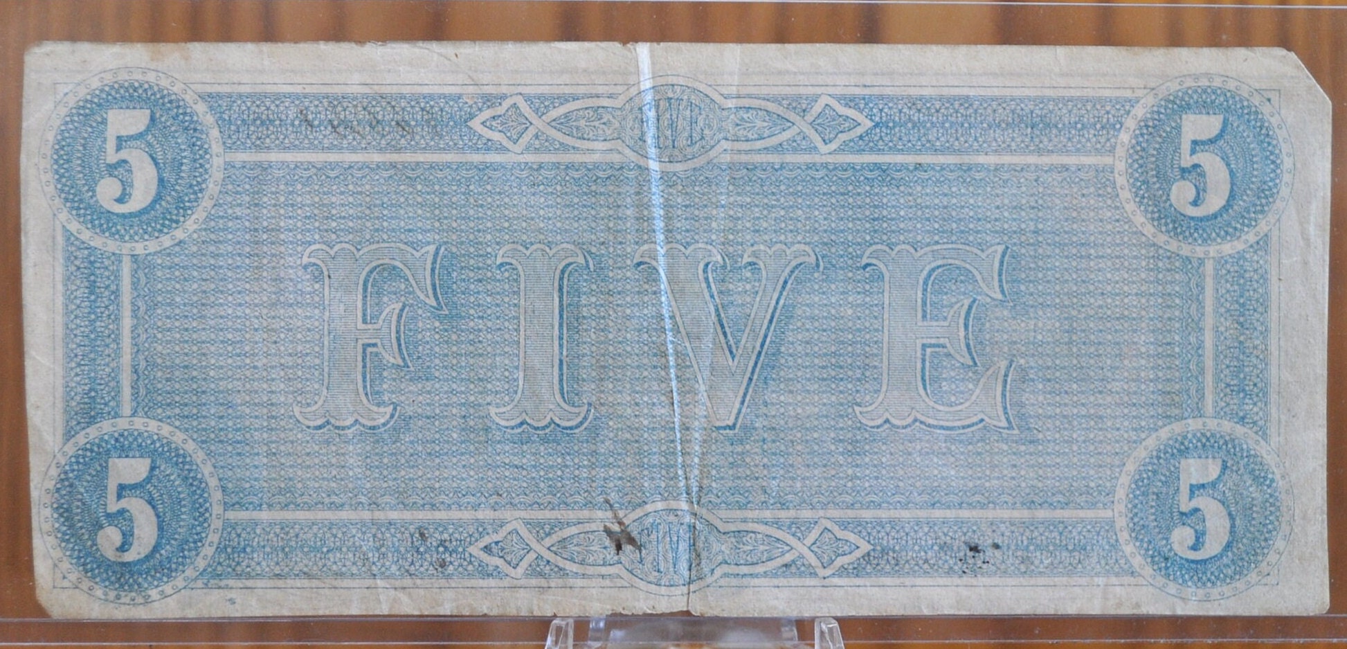 1864 Confederate States of America 5 Dollar Bill - Civil War Issue Banknote - Confederate Five Dollar Bill - Richmond Capitol, T-69 / CS-69