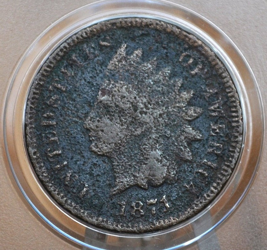 1871 Indian Head Penny - Hard to find Date - Choose by Grade / Condition - Key Date Indian Head - 1871 Indian Head Cent 1871