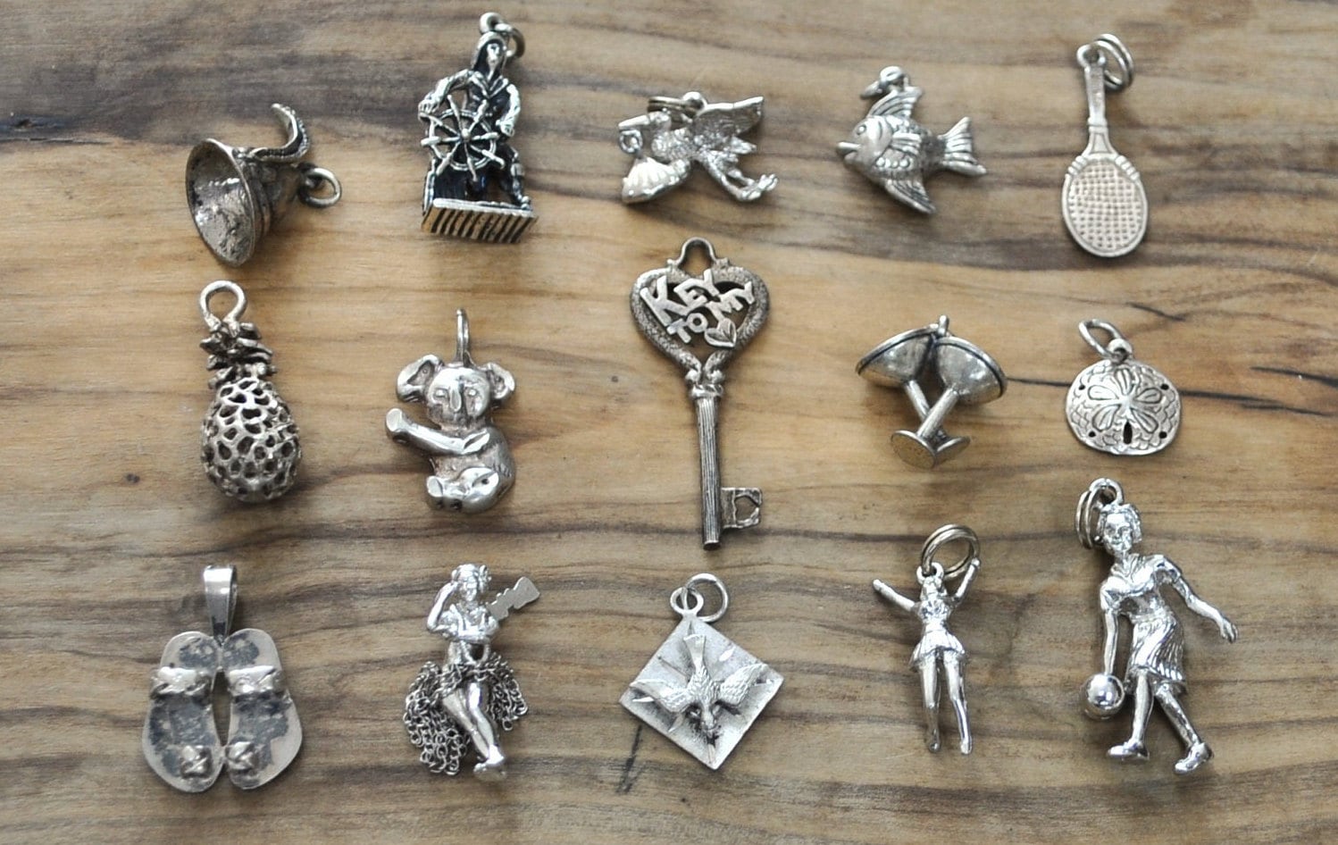 Vintage Sterling Silver Charms! Choice of Charm! Bracelet Charms, Travel Charms, Working Charms, Baseball, Stein, Eifel Tower, + many more!