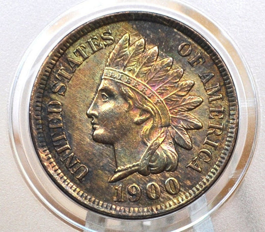 1900 Indian Head Penny - XF-AU (Extremely Fine to AU) Grades; Choose by Grade - Great Detail - 1900 Indian Head Cent - Cent 1900 Penny