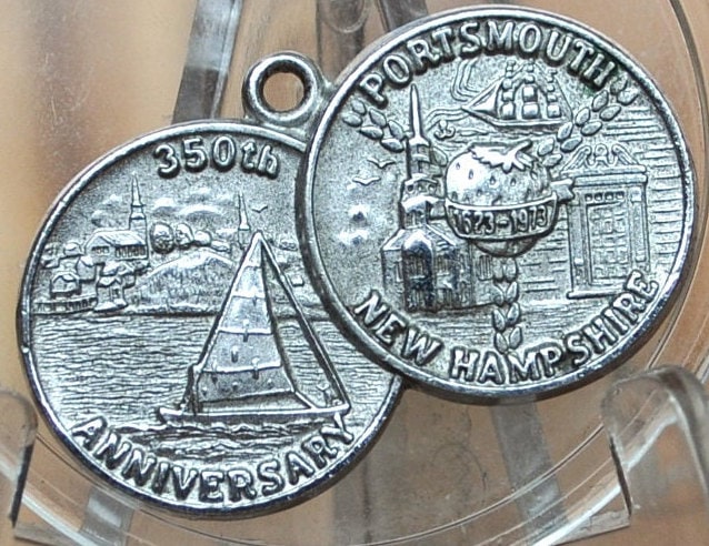 Portsmouth, NH 350th Anniversary Pendant - Sterling Silver - Great Collectible -