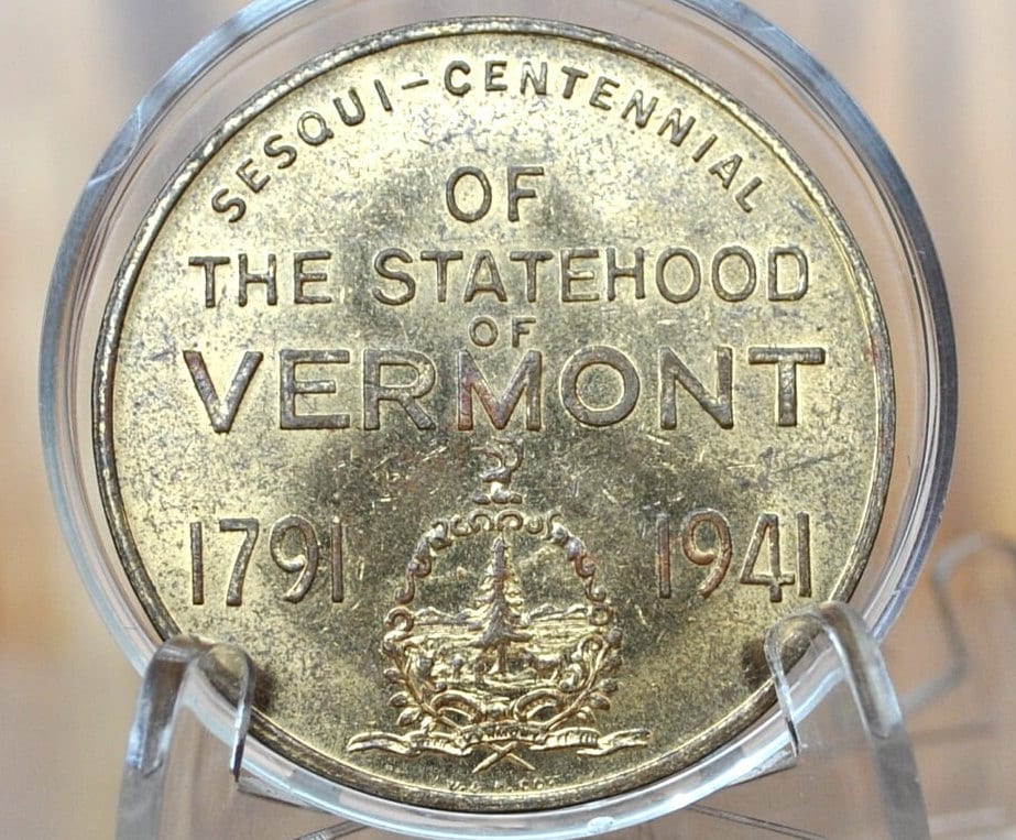 1941 150th Anniversary Statehood of Vermont Token - Uncirculated - 1791-1941 -