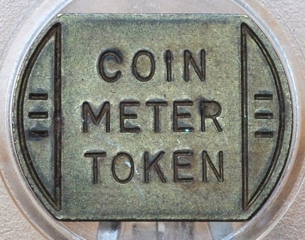 Vintage Coin Meter Carwash Token, Brass - Coin for Jewelry and Collecting