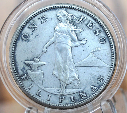 1909-S Philippines Silver One Peso - Great Condition, XF+ - 1909 Silver Peso Philippines, 80% Silver, S Mint 1909