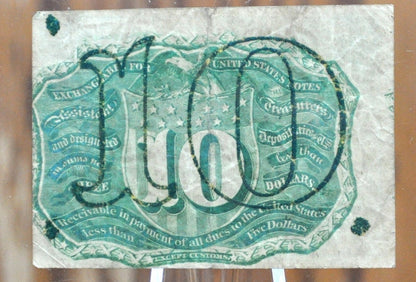 2nd Issue 10 Cent Fractional Note Fr#1246 - Very Fine - "18-63" and "S" on reverse, rarer variety - Second Issue Fractional Note Ten Cent