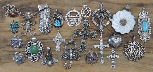 Vintage Sterling Silver Necklace Pendants! Choose by Pendant! Animal, Mythical, Religious, and so many more! Silver Pendants!