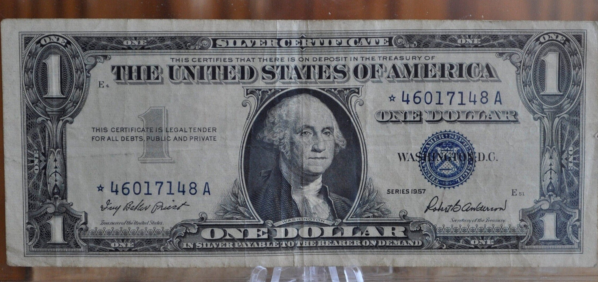 1957 Silver Certificate Star Note - VF-XF (Very to Extremely Fine) Grade / Condition - 1957 Star Note - Silver Certificates 1957 - Fr1619