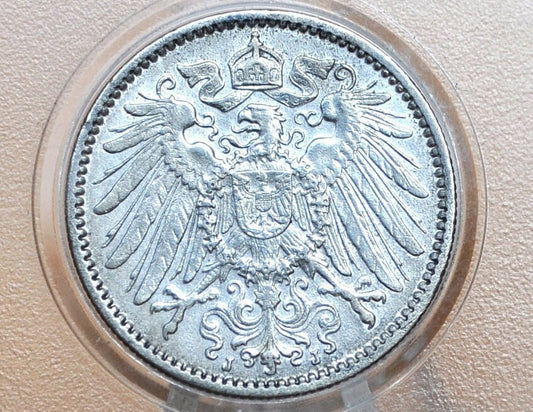 Silver 1915 J Variation 1 Mark - Uncirculated, Cleaned - Germany Empire