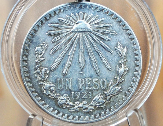 1921 M 1 Peso Mexico Silver - XF (Extremely Fine) Grade/Condition - Altered to a Medallion - Silver, Great Coin!