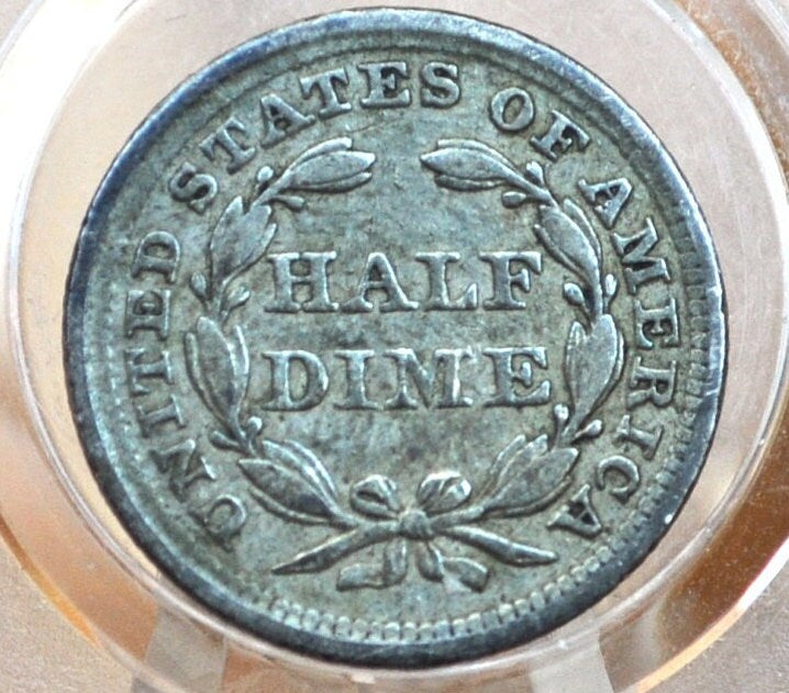 1856 Half Dime - XF (Extremely Fine); Great Coin, 1856 Seated Liberty Half Dime - Early American Coin - 1856 Silver Half Dime Liberty Seated