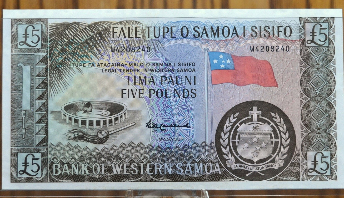 2020/ 1963 Reprint Western Samoa 5 Pound Banknote - 2020 Modern Reprint Issue - 2020/1963 Five Pound Bank of Western Samoa Note - P#15cs