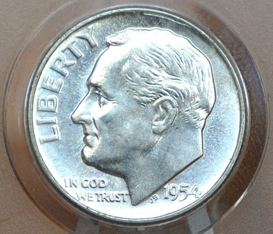 1954 PDS Roosevelt Silver Dimes - Choose Mint and Grade - Roosevelt Dime 1954 P, 1954 D Dime, 1954 S Dime - Circulated & Uncirculated Dimes