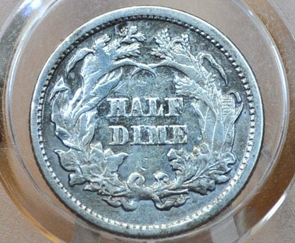 1872 Half Dime - VF, Great Detail, 1872 Seated Liberty Half Dime - Early American Coin - 1872 Silver Half Dime Liberty Seated 1872