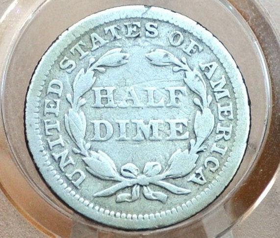 1854 Half Dime - VG (Very Good); Great Coin - 1854 Seated Liberty Half Dime - Early American Coin - 1854 Silver Half Dime Liberty Seated