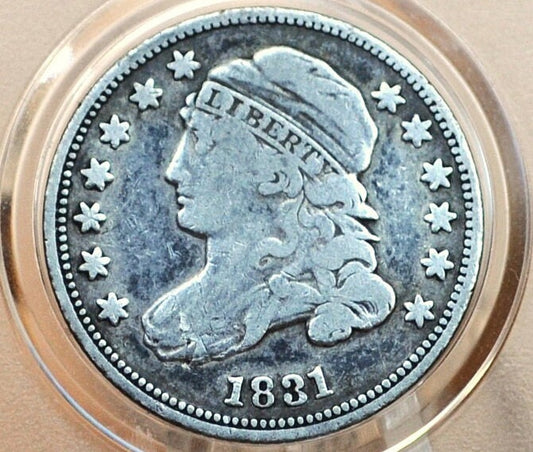 1831 Capped Bust Dime - Fine - 1831 Bust Dime - Early American Coin - Great coin for a collection 1831 Dime / 1831 Silver Dime