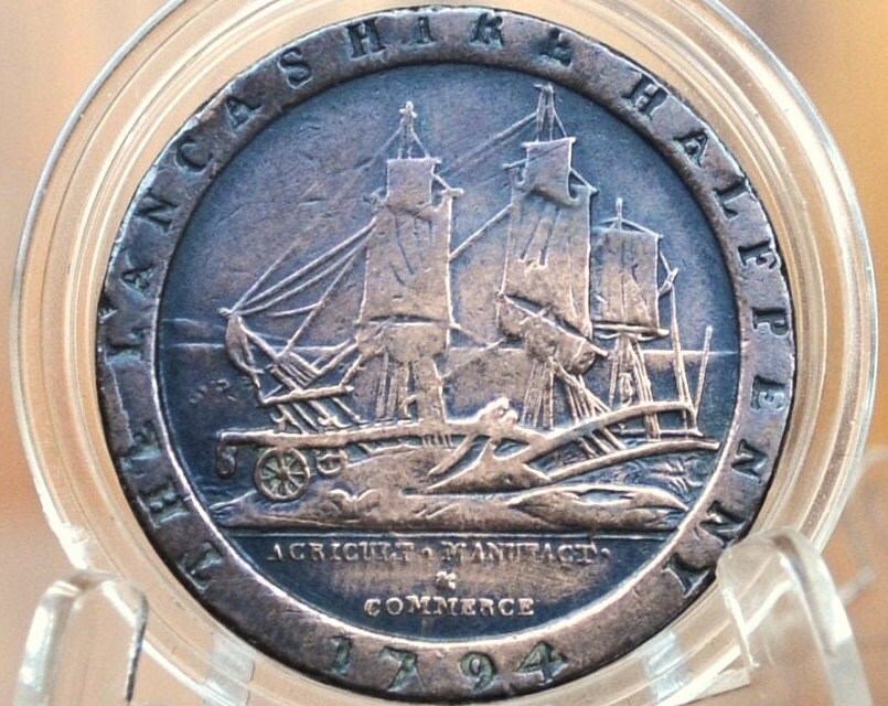 1794 Lancaster Halfpenny Token - Awesome, Incredible Specimen