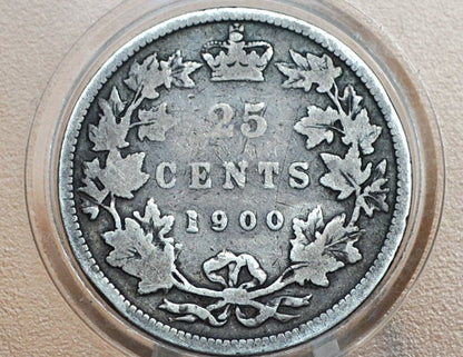 Silver 1900 Canadian Quarter - G/VG - 92% Silver