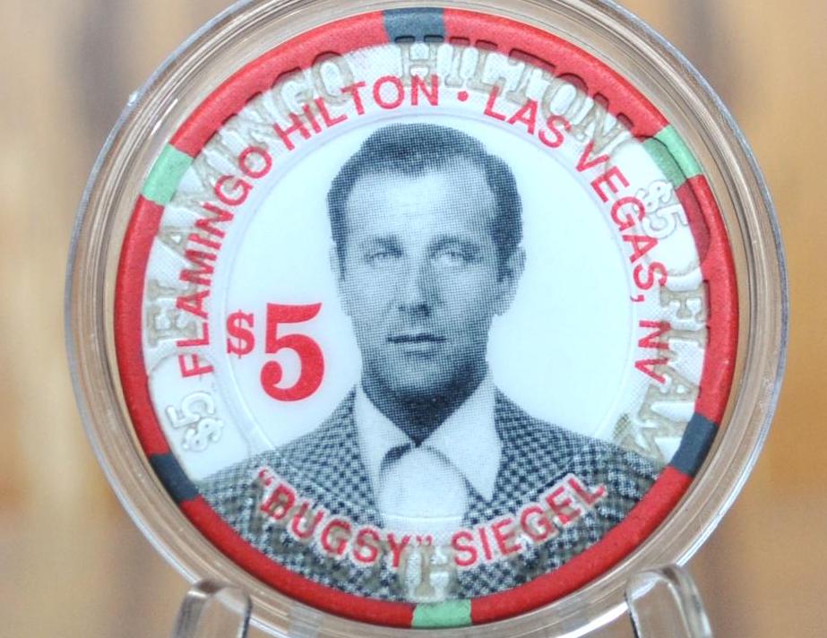 Vintage Flamingo Casino 50th Anniversary 5 Dollar Chip - Bugsy Siegel - Las Vegas Collectible - Vintage Casinos -