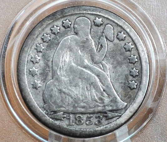 1853-O Seated Liberty Dime - (VG) Very Good - 1853O Silver Dime / 1853 O Liberty Seated Dime 1853O