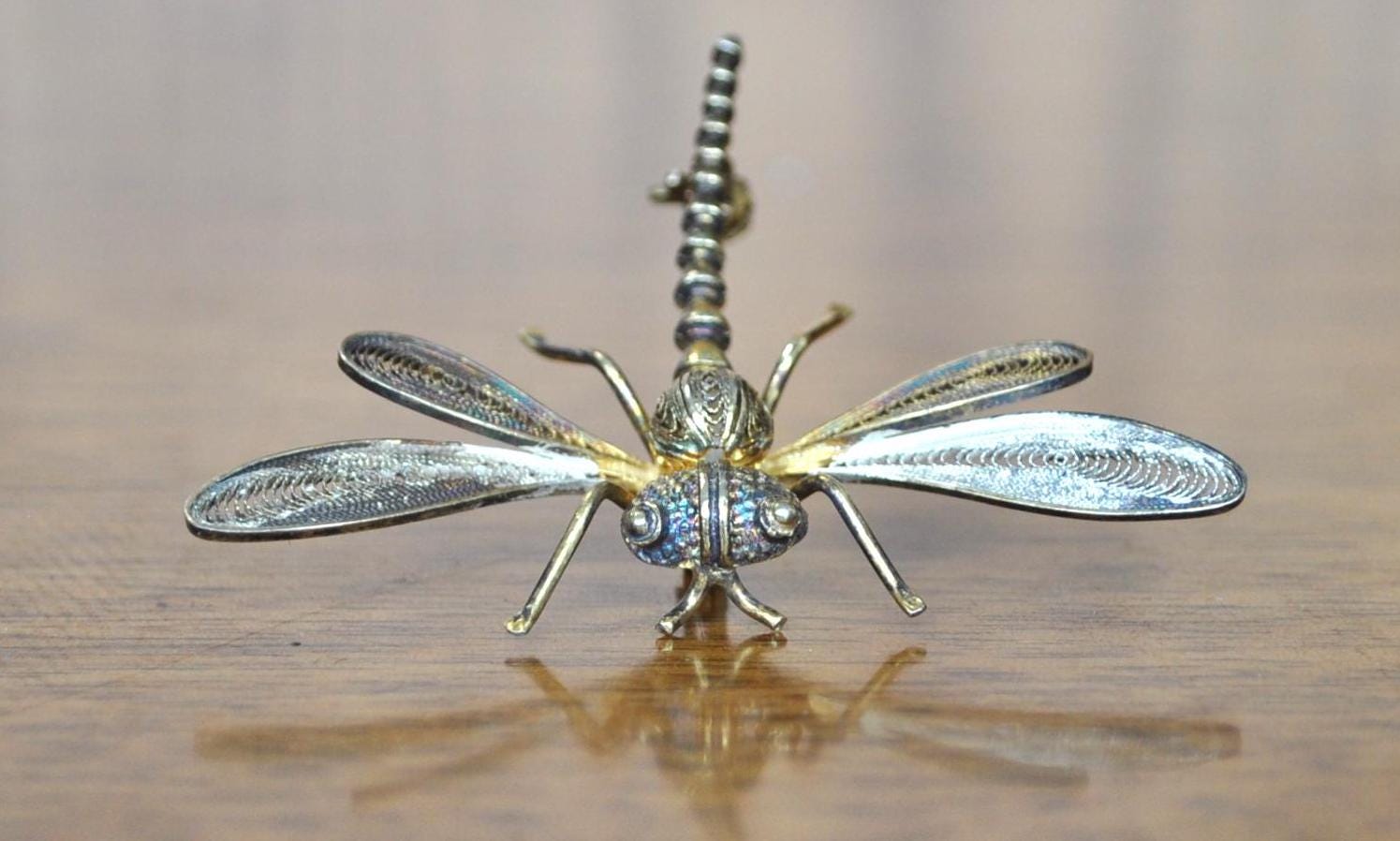 Beautiful Vintage Sterling Silver Dragonfly Pin! - Vintage Dragonfly Brooch - Lovely Piece, Silver Dragonfly Jewelry