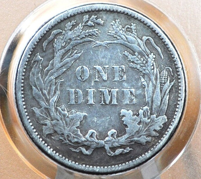 1887 Seated Liberty Dime - XF (Extremely Fine) Grade / Condition - 1887 Silver Dime / 1887 Liberty Seated Dime - US Historic Coin