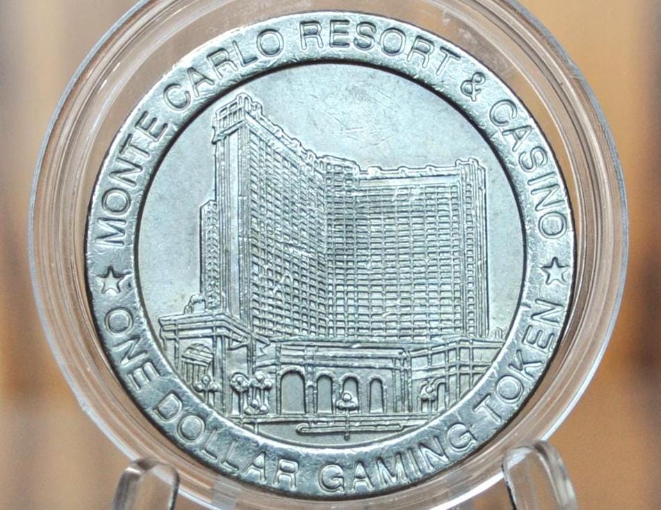 Vintage 1996 MGM Park Monte Carlo One Dollar Gaming Token - Iconic Casinos- Monte Carlo Casino - 1 Dollar Gaming Token